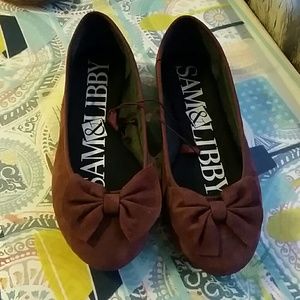 Sam and Libby dark burgundy flats