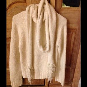 Long sleeve turtleneck with matching scarf