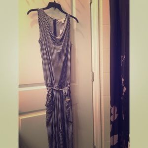 Michael Kors Black and White Checkered Jumpsuit