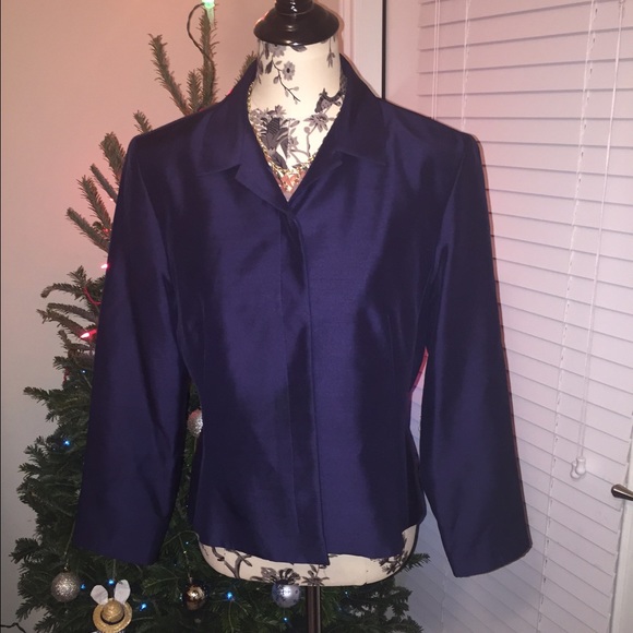 Blue silk blazer - Picture 2 of 4