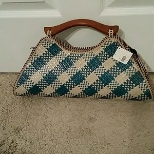 SOLD Bamboo Woven Clutch