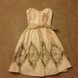 Anthropologie Strapless linen dress