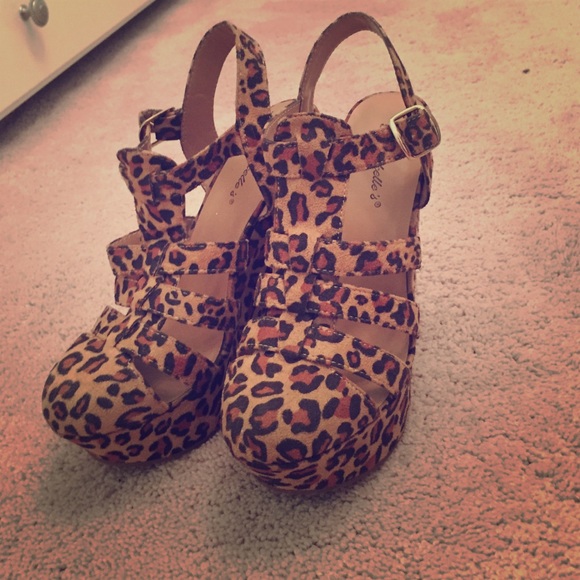 cheetah print wedges