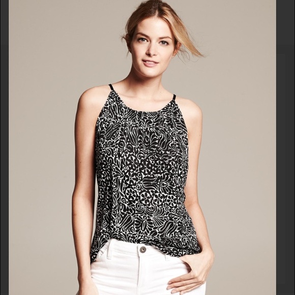 Black & white spaghetti strap top
