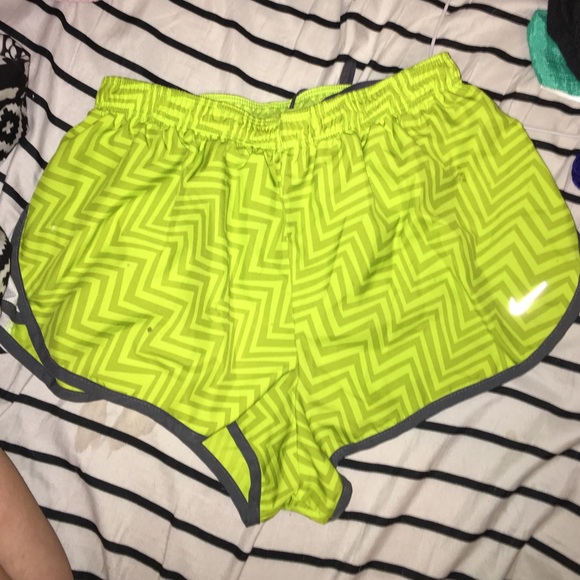 Nike Dri-fit lime green chevron shorts - Picture 1 of 3
