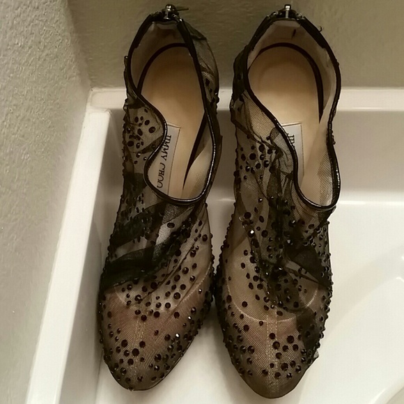 Jimmy Choo "Kyrle" Mesh w/Crystals Bootie - Picture 2 of 4