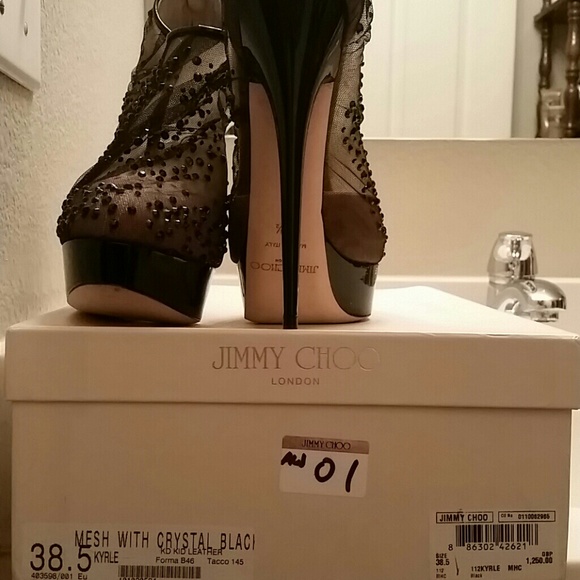 Jimmy Choo "Kyrle" Mesh w/Crystals Bootie - Picture 4 of 4