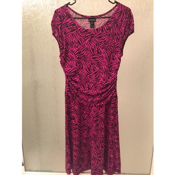 ♦️Black and pink pattern dress