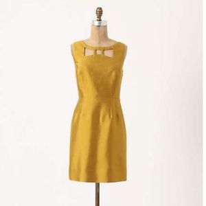 Maeve gold cut out dress with pockets
