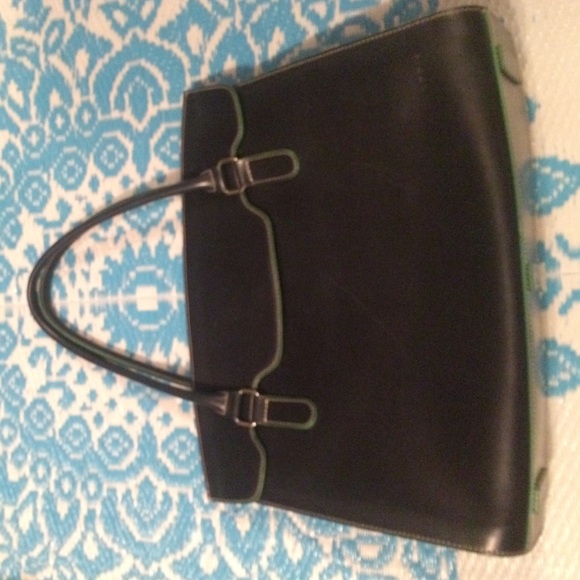 Lodis Navy with Green Accents Briefcase style Bag