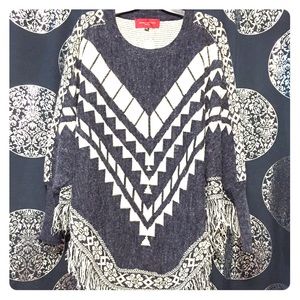 NWT Akira Pyramid fringe poncho