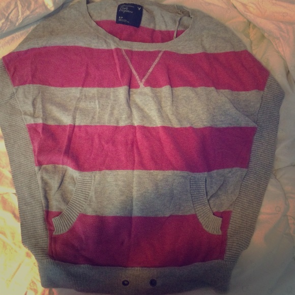 Grey and pink shirt sweater