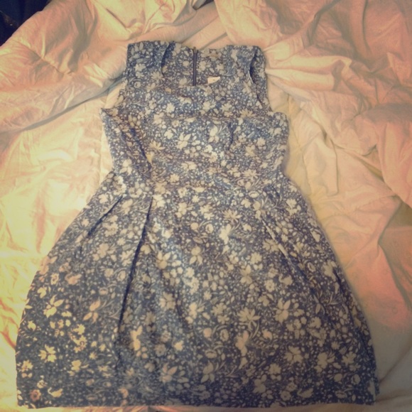 Blue and white floral dress
