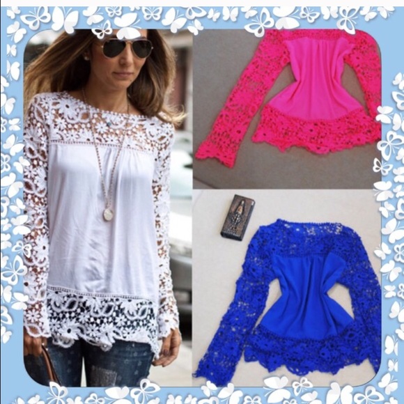 Cosb Tops - Last 1 - Royal Blue Top w/Lace