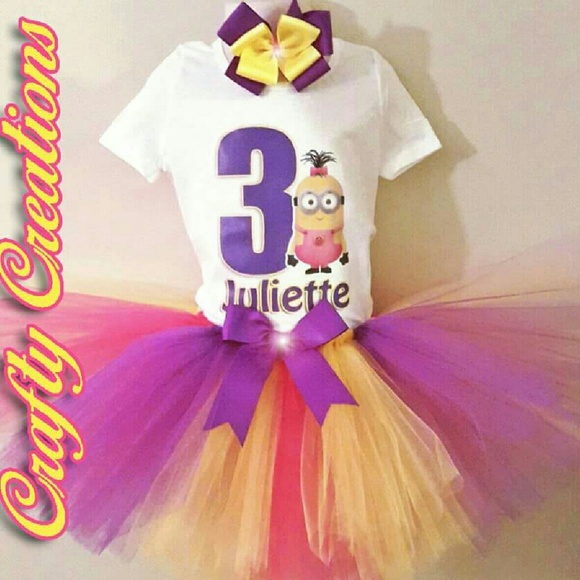 Custom made minion(girl version) tutu set - Picture 1 of 1