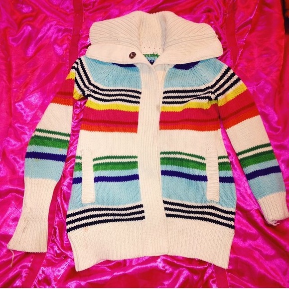 🌈SOLD🌈 RAINBOW COLLARED CARDIGAN SWEATER