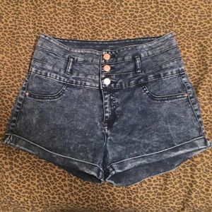 Acid wash High waisted shorts