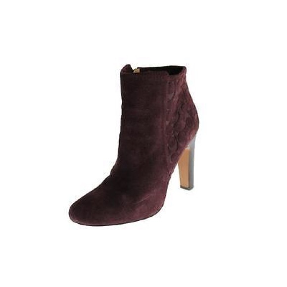 Coach Shoes - COACH  Hanni Purple Suede Ankle Boots Heels
