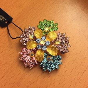 Multicolor Swarovski Crystal Brooch
