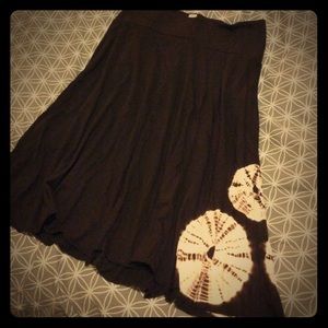 PrAna dark brown skirt with ivory tie dye accent