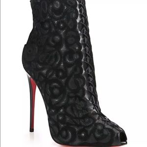 CHRISTIAN LOUBOUTIN PEEPTOE BOOTIES