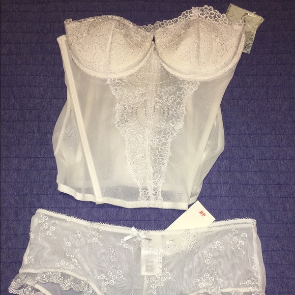 White Lace Bustier with Matching Panty