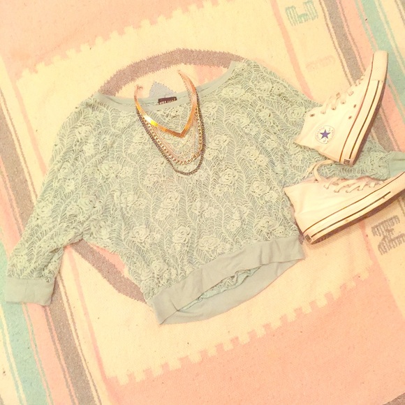 Blue lace sweater