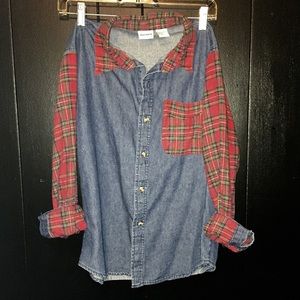 Vintage 90's Grunge Plaid/Denim Flannel