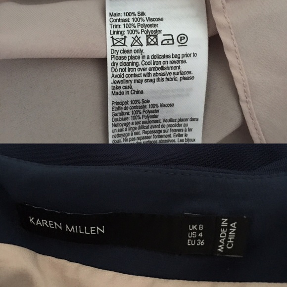 Karen Millen embroidery silk dress navy - Picture 4 of 4
