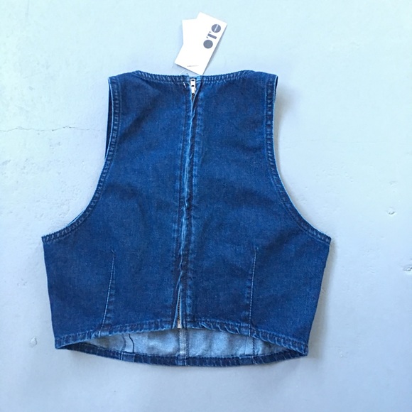 BNWT Topshop denim crop top - Picture 2 of 4