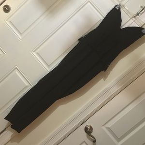 Black pants romper with lace top