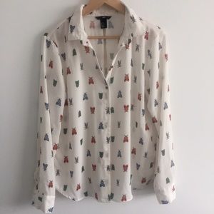 H & M button down shirt with Adorable Bug Pattern