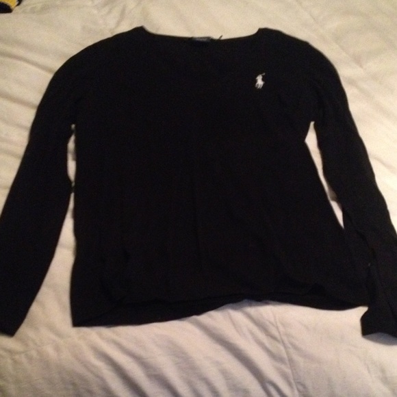 Ralph Lauren black long sleeve shirt v neck
