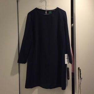 Zara Basic Mini Dress XL navy with satin detail