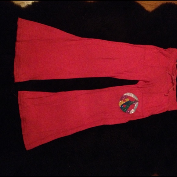 Coral Victoria's Secret flare sweat pants