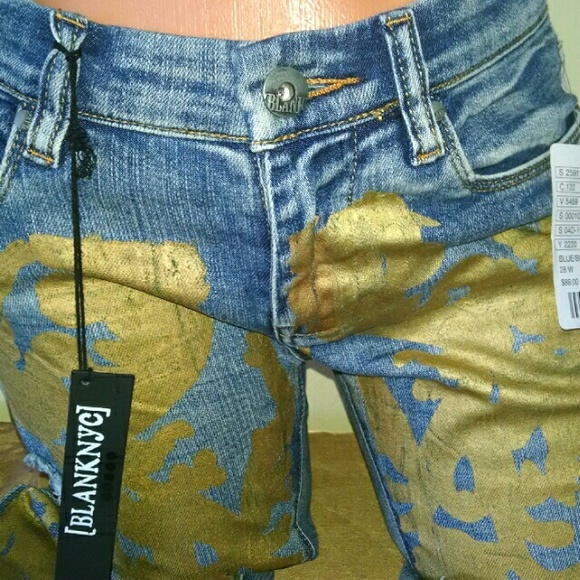BLANK NYC skinny jeans with gold design 28 NWT