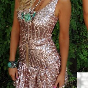 Sequence rose gold party dress never opened