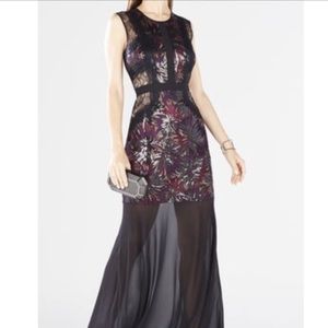 shawna floral embroidered sequined gown