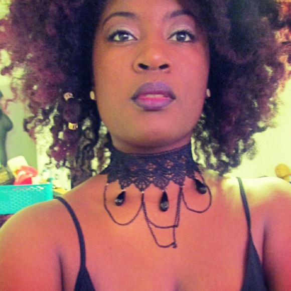 Black Tear Drop Lace 90s fashion Lolita Choker