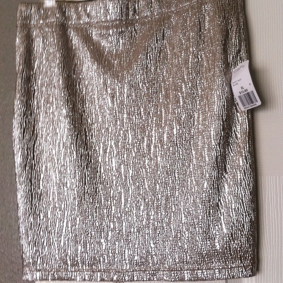 Plus size metallic skirt