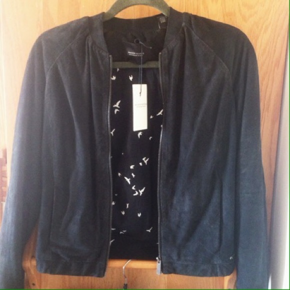 Maison Scotch leather suede bomber jacket, zipper - Picture 1 of 3
