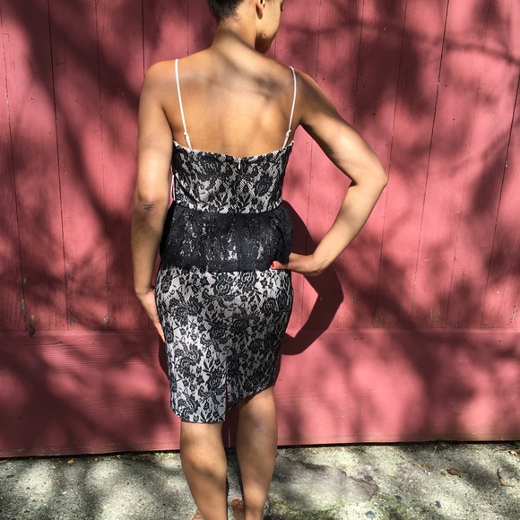 Lace Peplum Dress - Picture 2 of 7