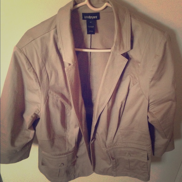 Lane Bryant Tan 3/4 Sleeve Blazer