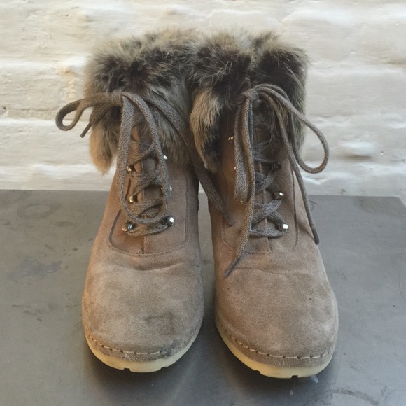 Leather boot with rubber wedge bettye muller - Picture 2 of 3