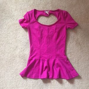 Pink peplum top