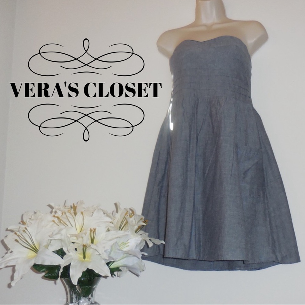 Light Denim Strapless Dress