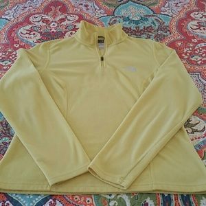 The North Face yellow 1/4 zip fleece top