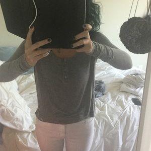 Brandy Melville gray crop henley