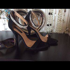 Ann Taylor Black with Rhinestones Holiday Shoes