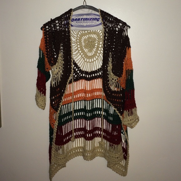 Colorful crochet loose sweater!